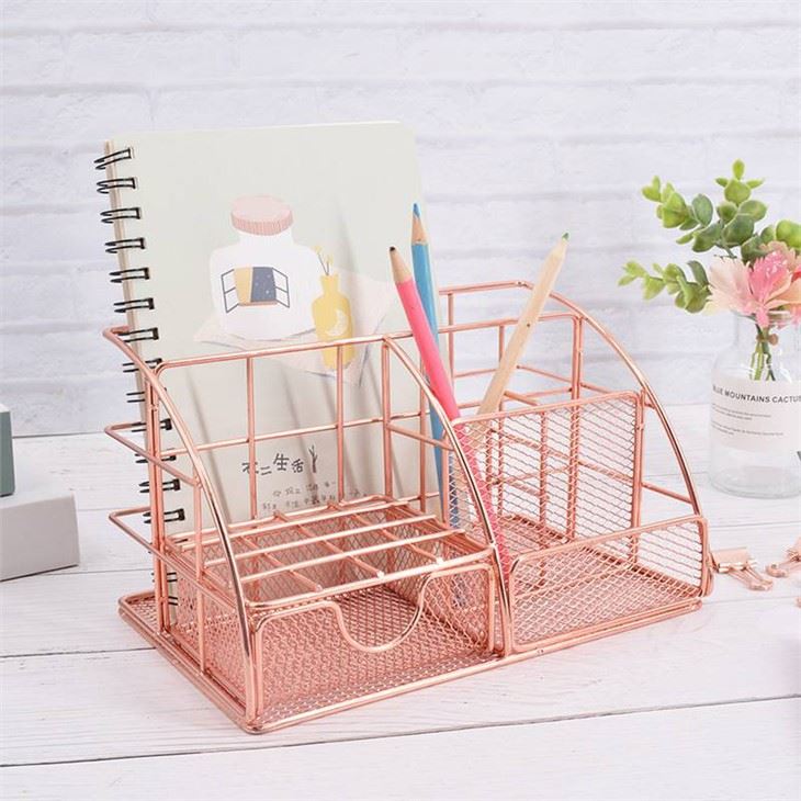 Rose Gold Desk Organiser with Drawers Rose Gold Desk Organiser with Drawers